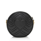 Gucci Matelasse Leather GG Marmont Round Mini Shoulder Bag (SHF-CQiicg)