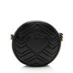 Gucci Matelasse Leather GG Marmont Round Mini Shoulder Bag (SHF-zohuy0)