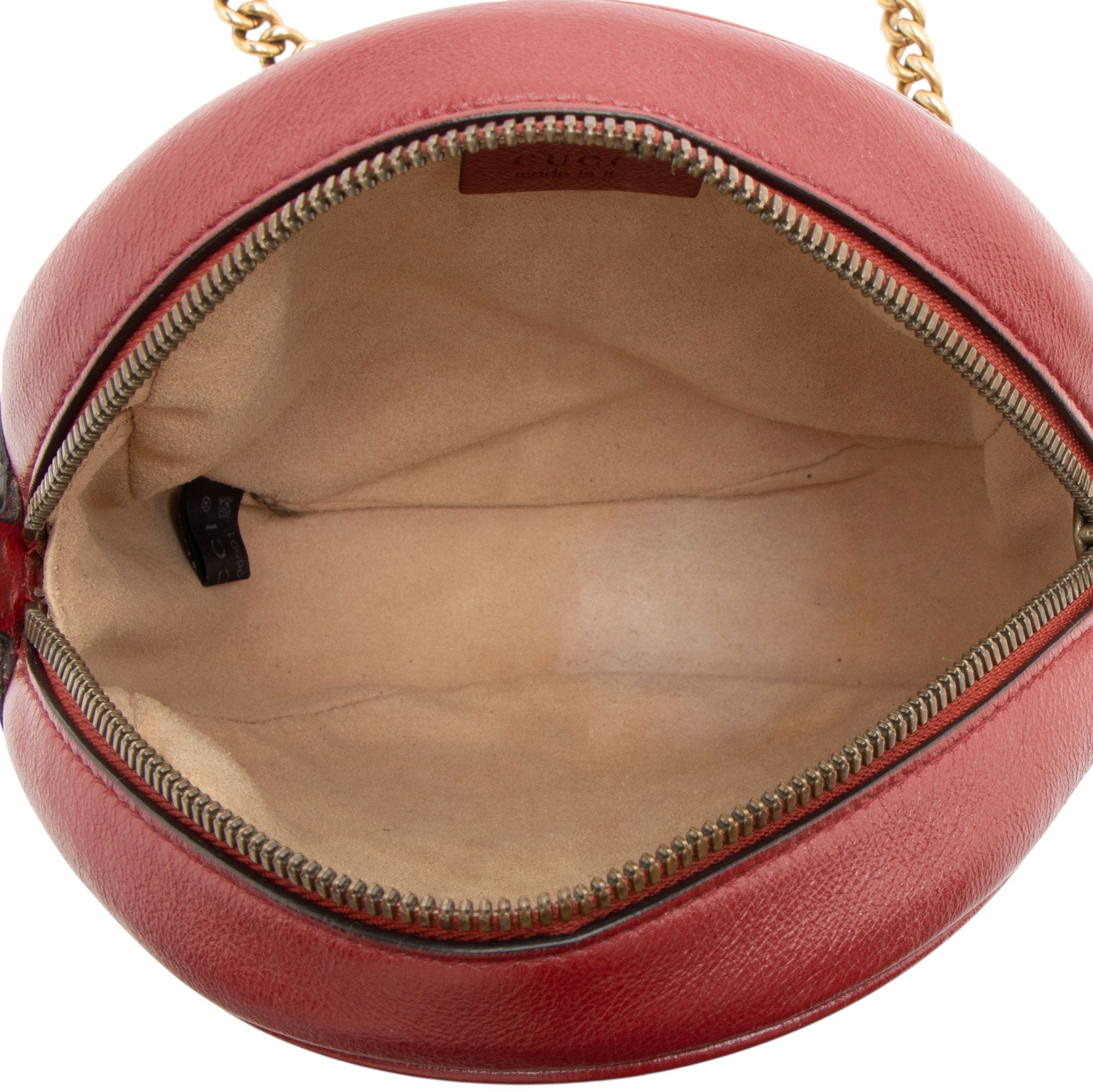 Gucci Matelasse Leather GG Marmont Round Mini Shoulder Bag