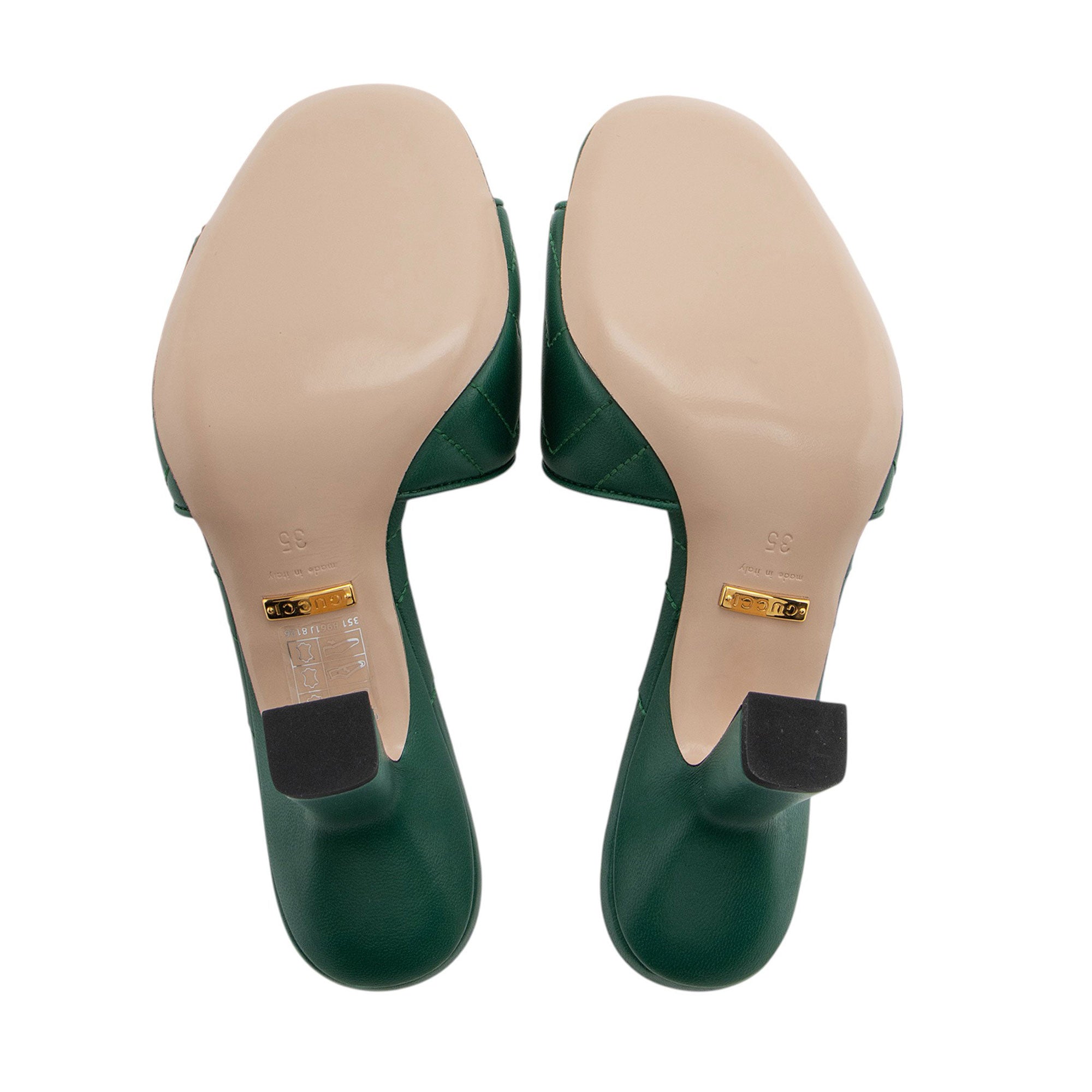 Gucci Matelasse Leather GG Marmont Slides - Size 5 / 35