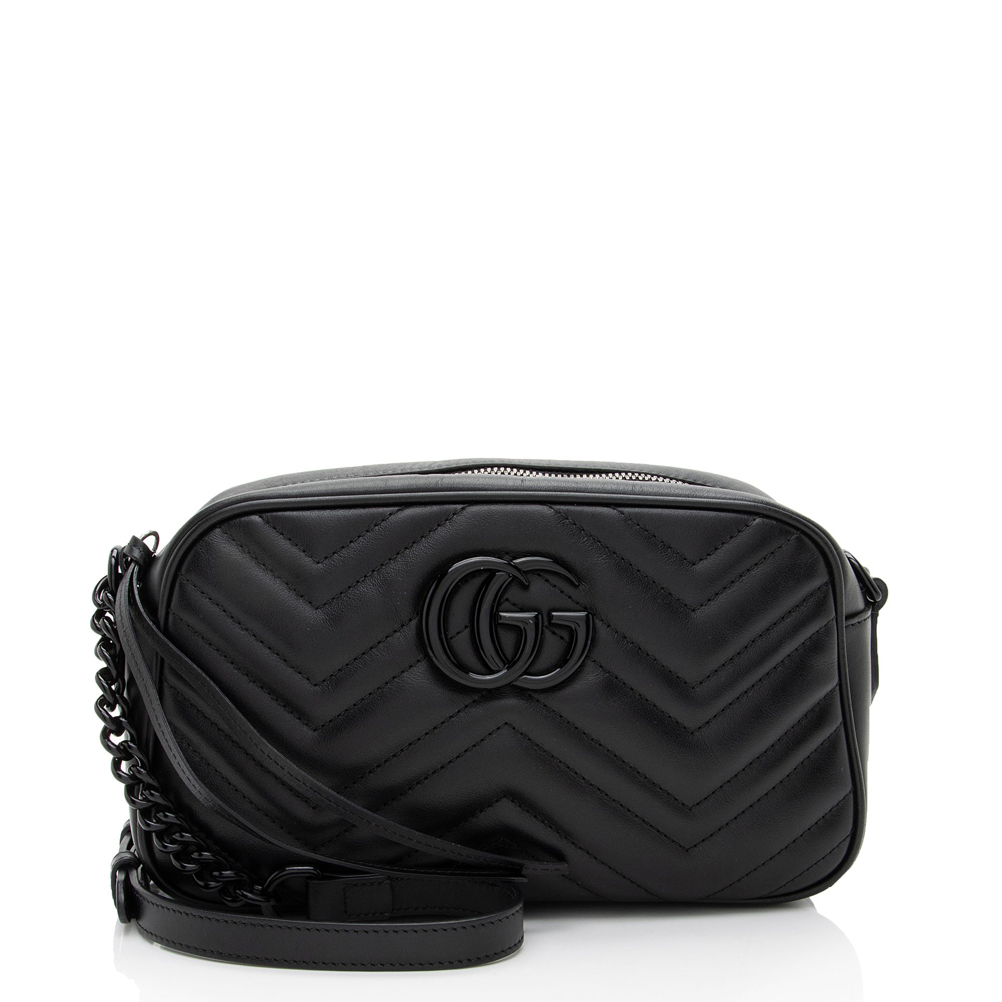 Gucci Matelasse Leather Monochrome GG Marmont Small Camera Bag