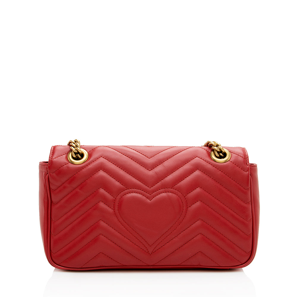 Gucci Matelasse Leather GG Marmont Small Flap Shoulder Bag (SHF-13400)