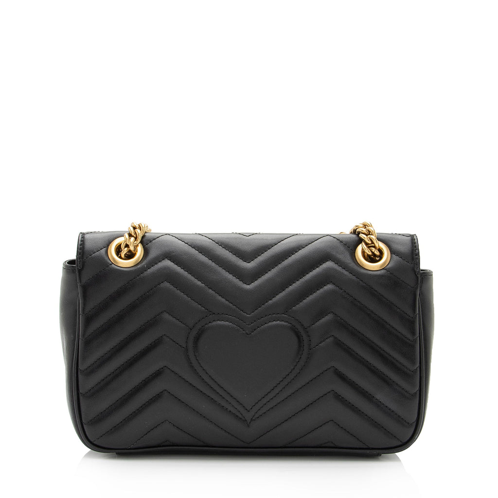 Gucci Matelasse Leather GG Marmont Small Flap Shoulder Bag (SHF-IkiGIu)