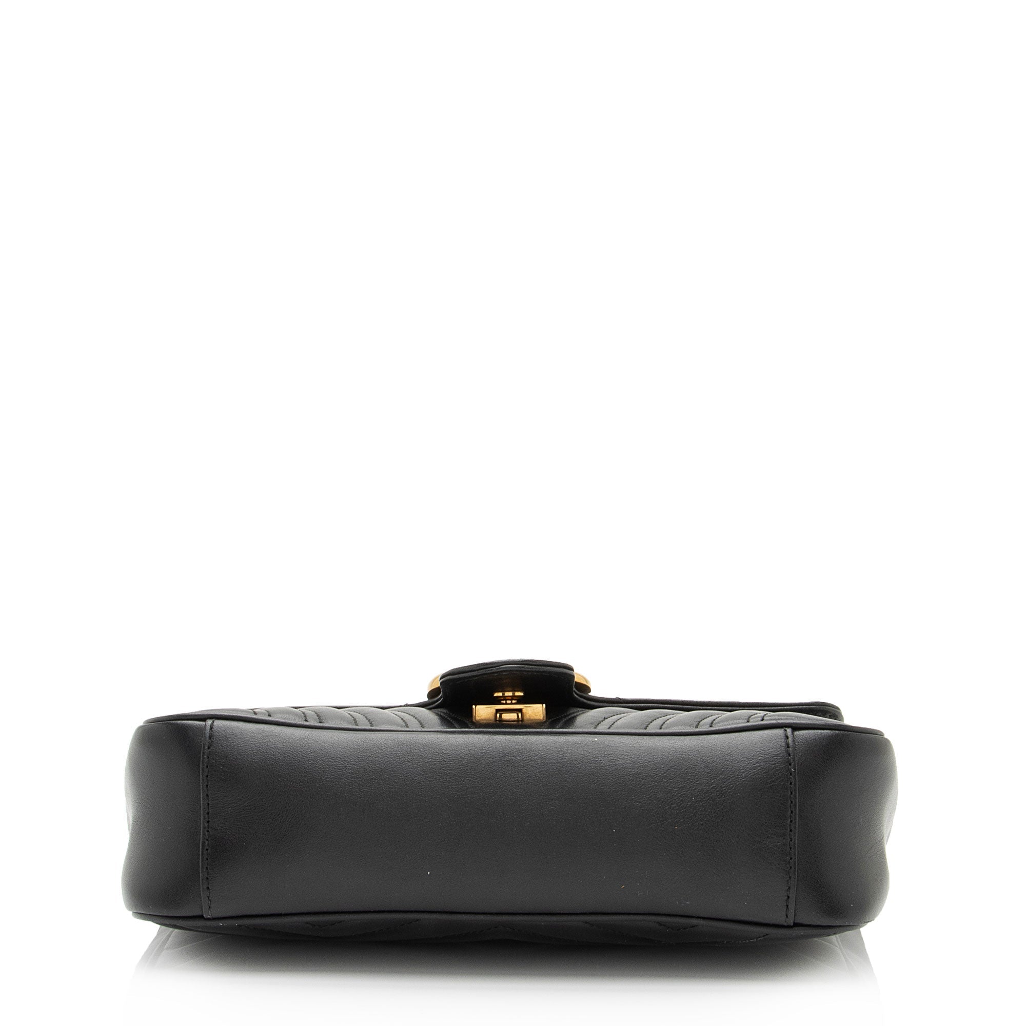 Gucci Matelasse Leather GG Marmont Small Flap Shoulder Bag (SHF-IkiGIu)