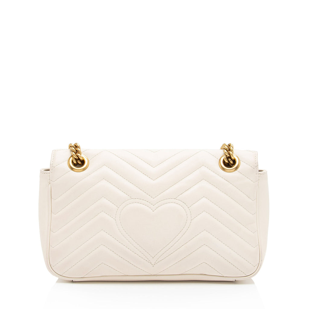Gucci Matelasse Leather GG Marmont Small Flap Shoulder Bag (SHF-gduwv8)