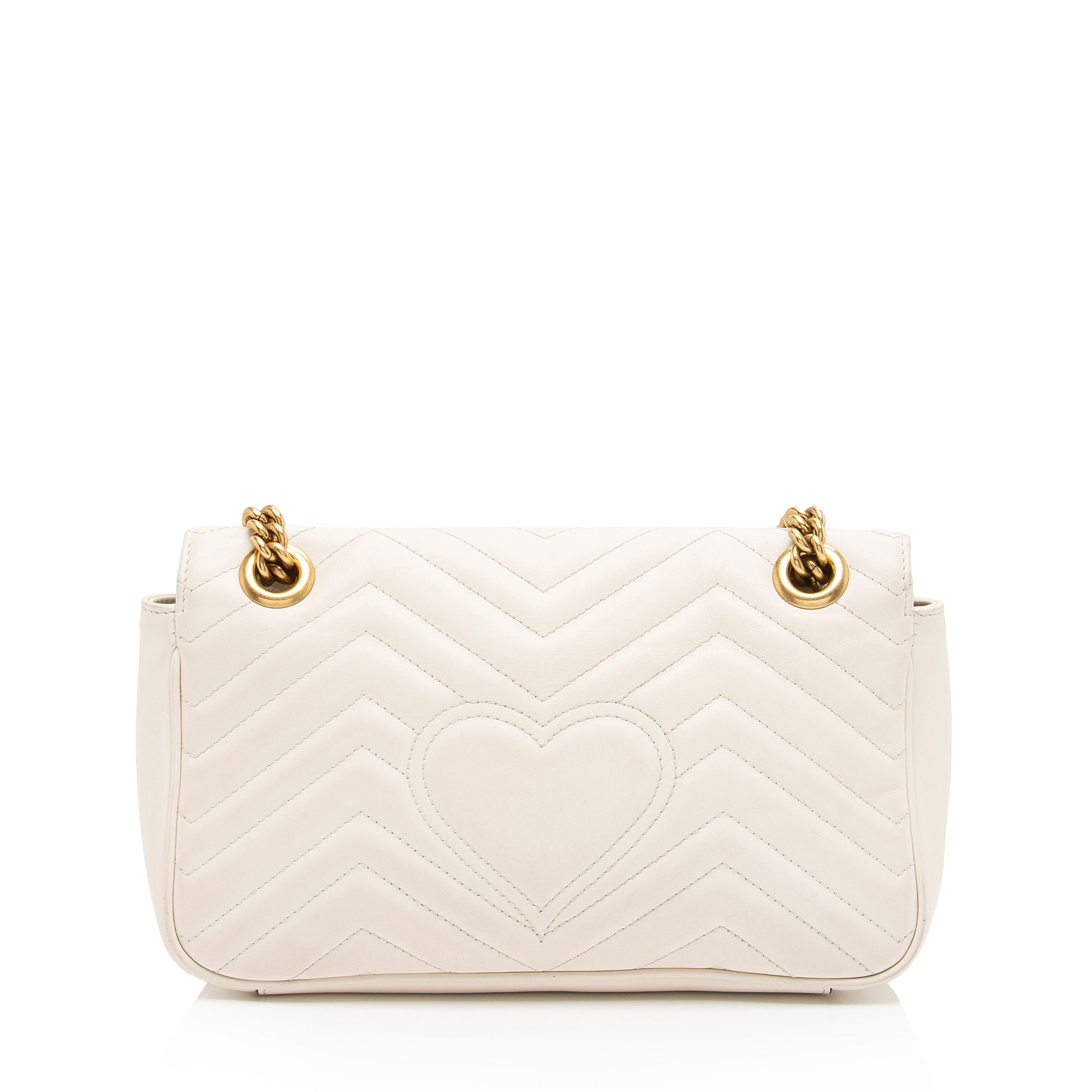 Gucci Matelasse Leather GG Marmont Small Flap Shoulder Bag (SHF-gduwv8)