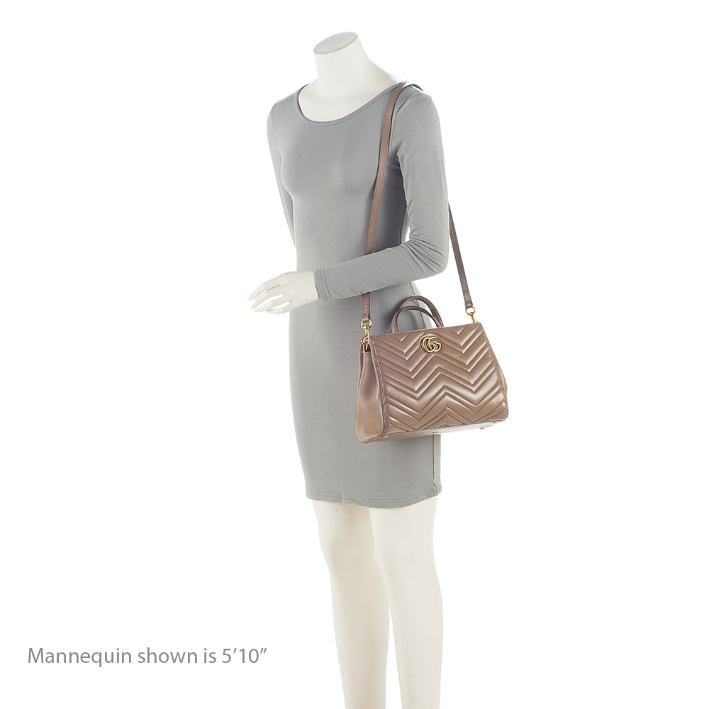 Gucci Matelasse Leather GG Marmont Small Satchel - FINAL SALE (SHF-21710)