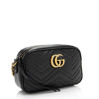Gucci Matelasse Leather GG Marmont Small Shoulder Bag (SHF-Abtg9L)