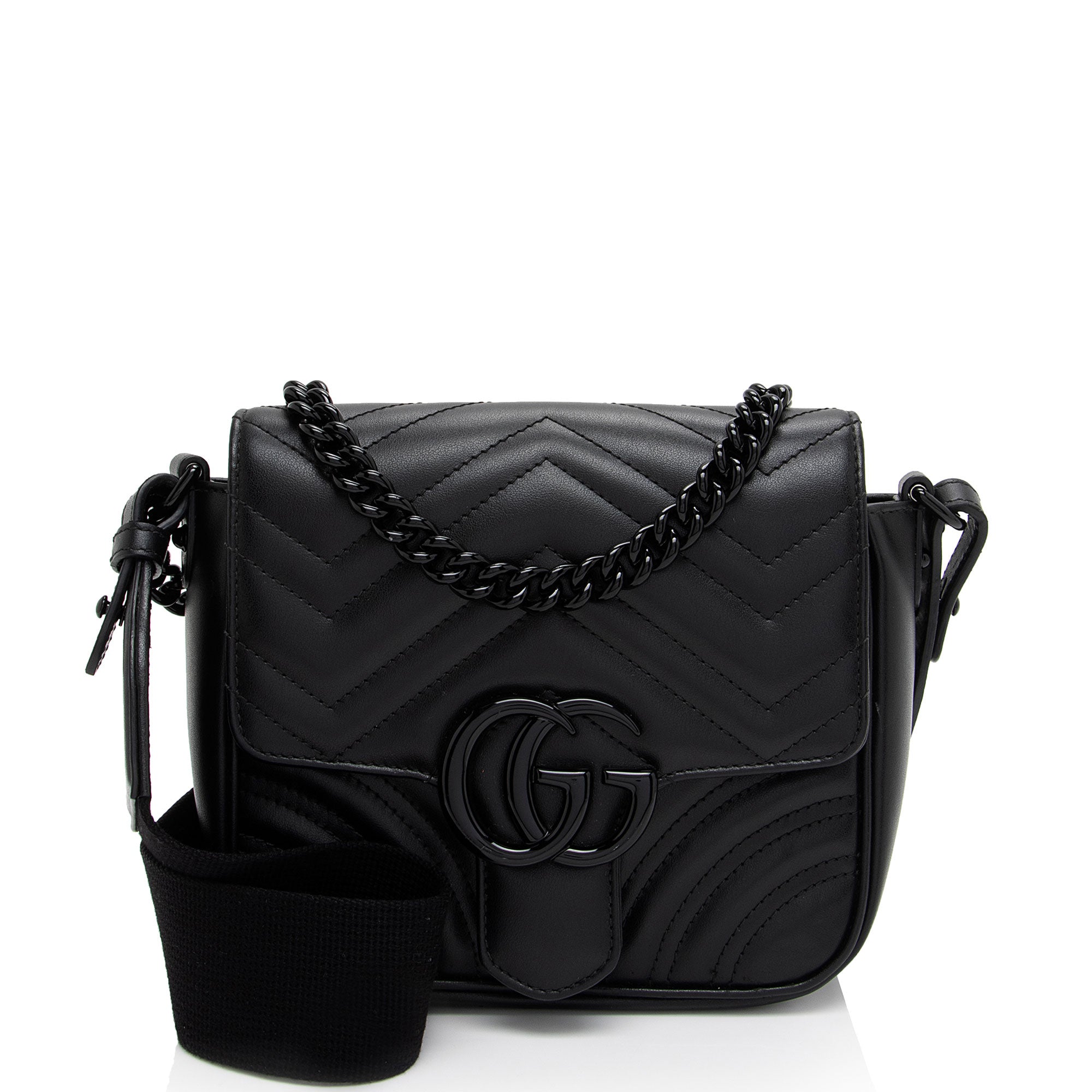Gucci Matelasse Leather GG Marmont Square Shoulder Bag (SHF-43SCt3)