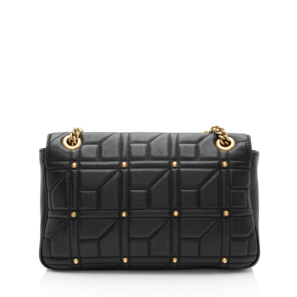Gucci Matelasse Leather GG Marmont Studded Large Flap Bag