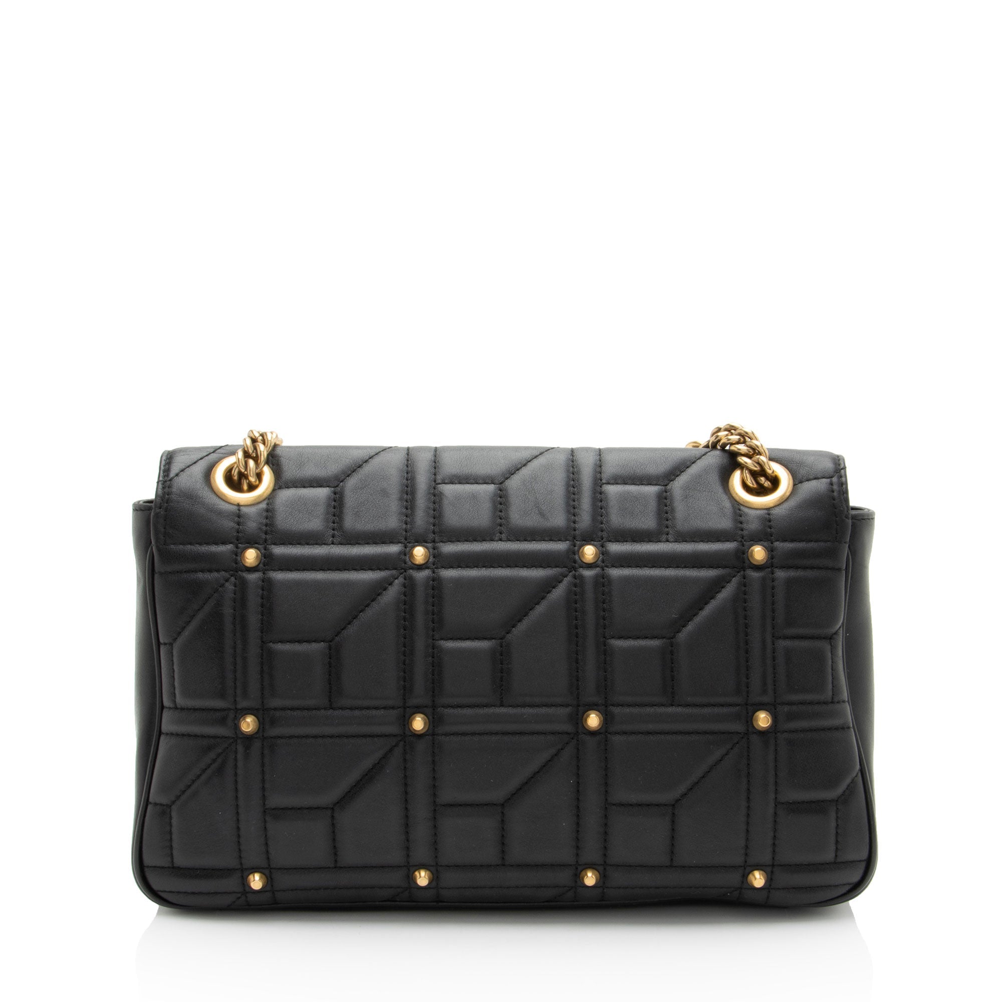 Gucci Matelasse Leather GG Marmont Studded Large Flap Bag