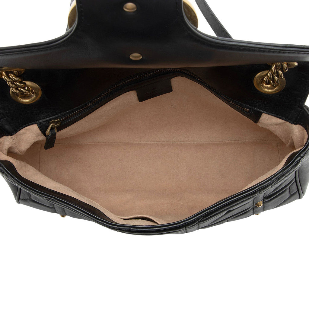 Gucci Matelasse Leather GG Marmont Studded Large Flap Bag