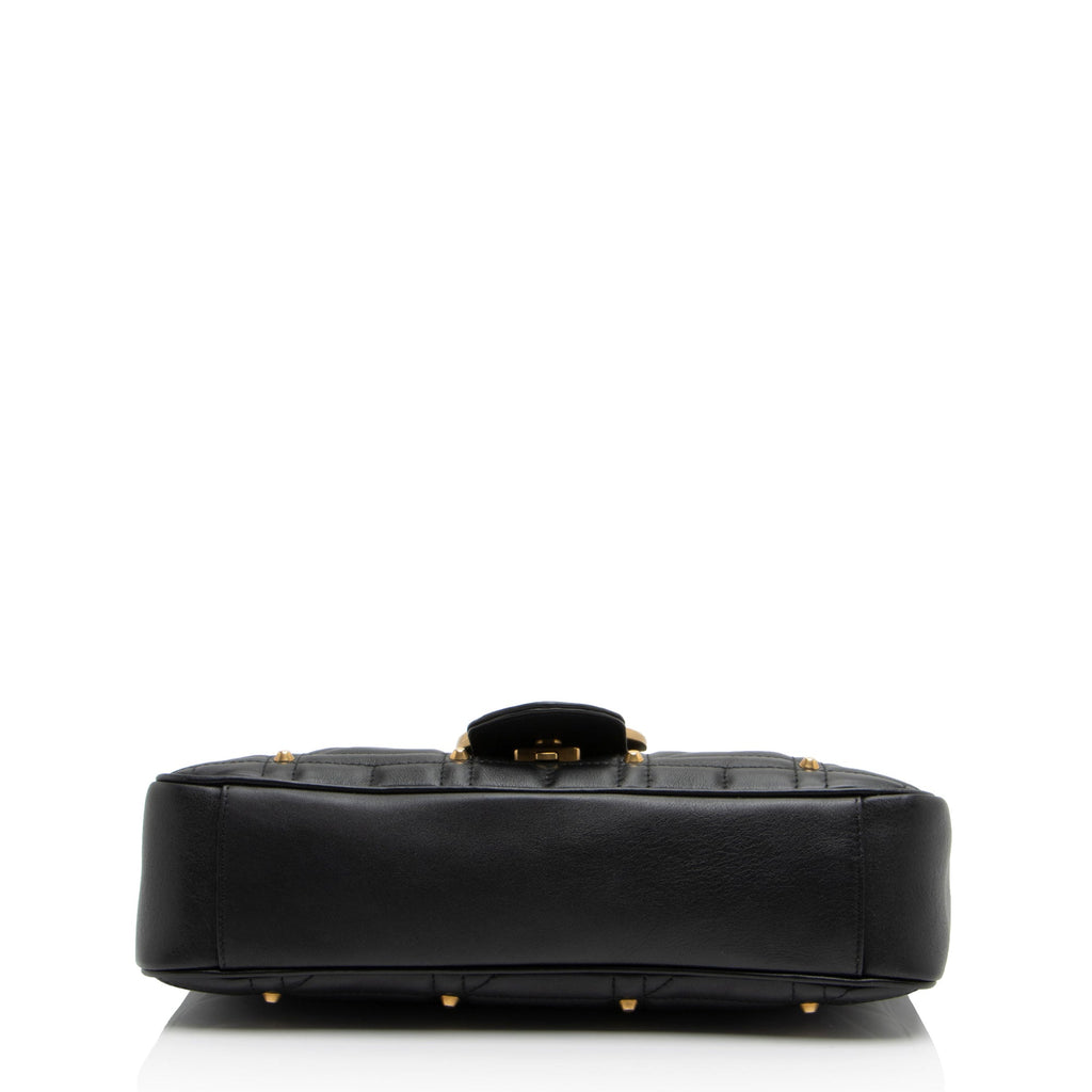 Gucci Matelasse Leather GG Marmont Studded Large Flap Bag