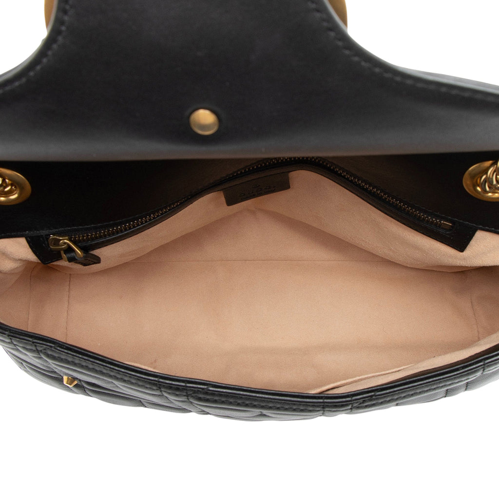 Gucci Matelasse Leather GG Marmont Studded Large Flap Bag