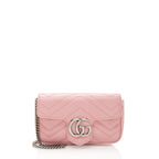 Gucci Matelasse Leather GG Marmont Super Mini Bag (SHF-19506)