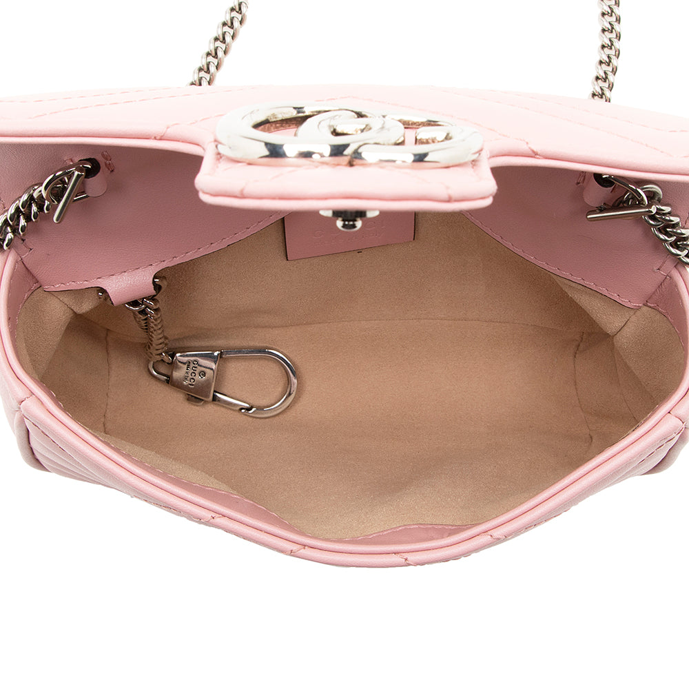 Gucci Matelasse Leather GG Marmont Super Mini Bag (SHF-19506)
