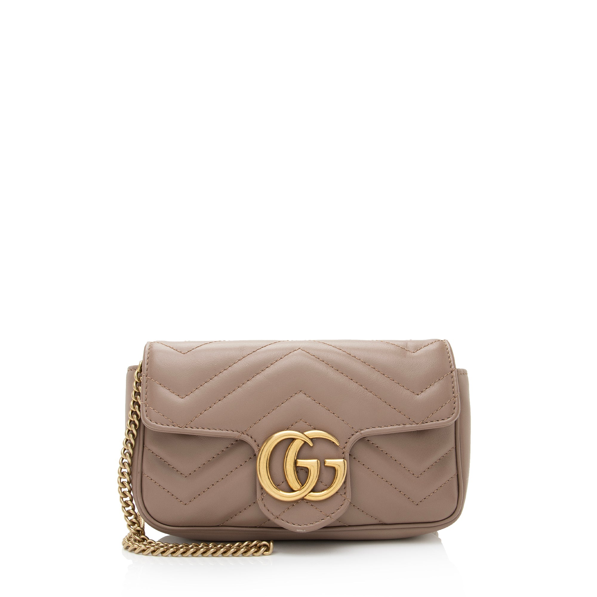 Gucci Matelasse Leather GG Marmont Super Mini Bag (SHF-gHEKBW)