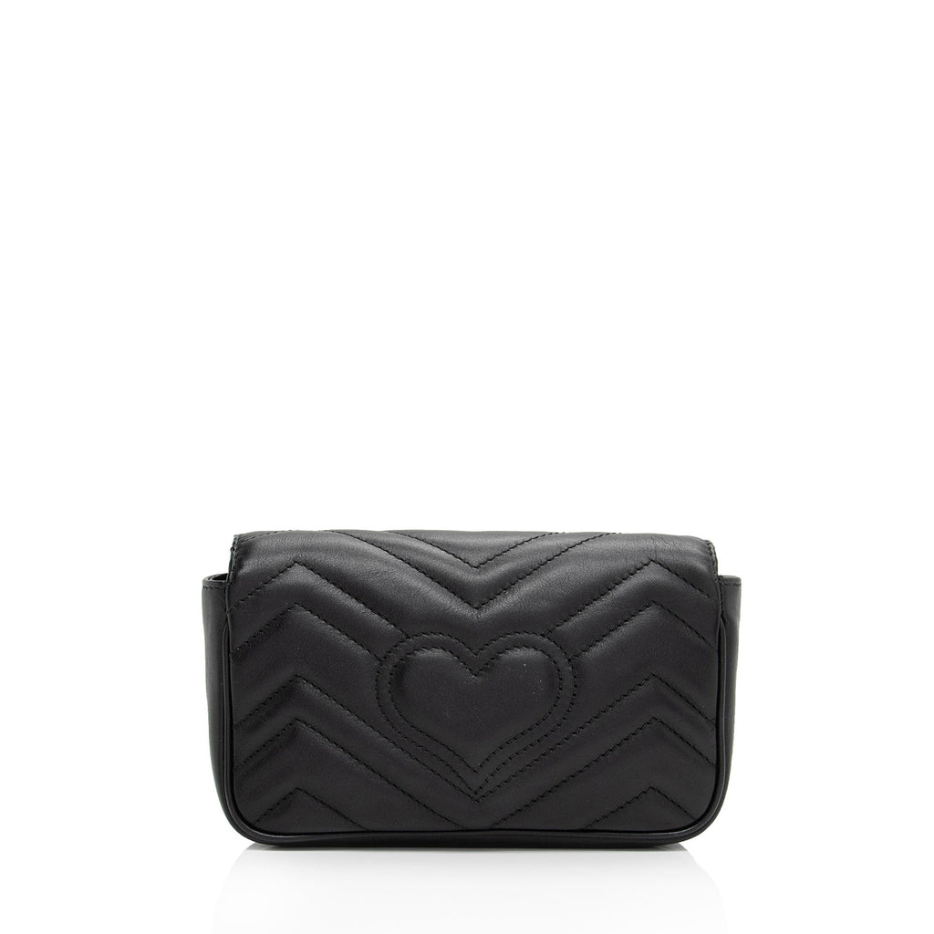 Gucci Matelasse Leather GG Marmont Super Mini Flap Bag (SHF-a6vrvo)
