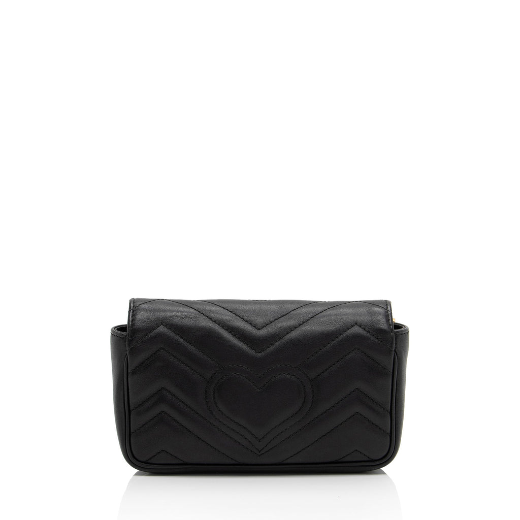 Gucci Matelasse Leather GG Marmont Super Mini Flap Bag (SHF-yBfrwz)
