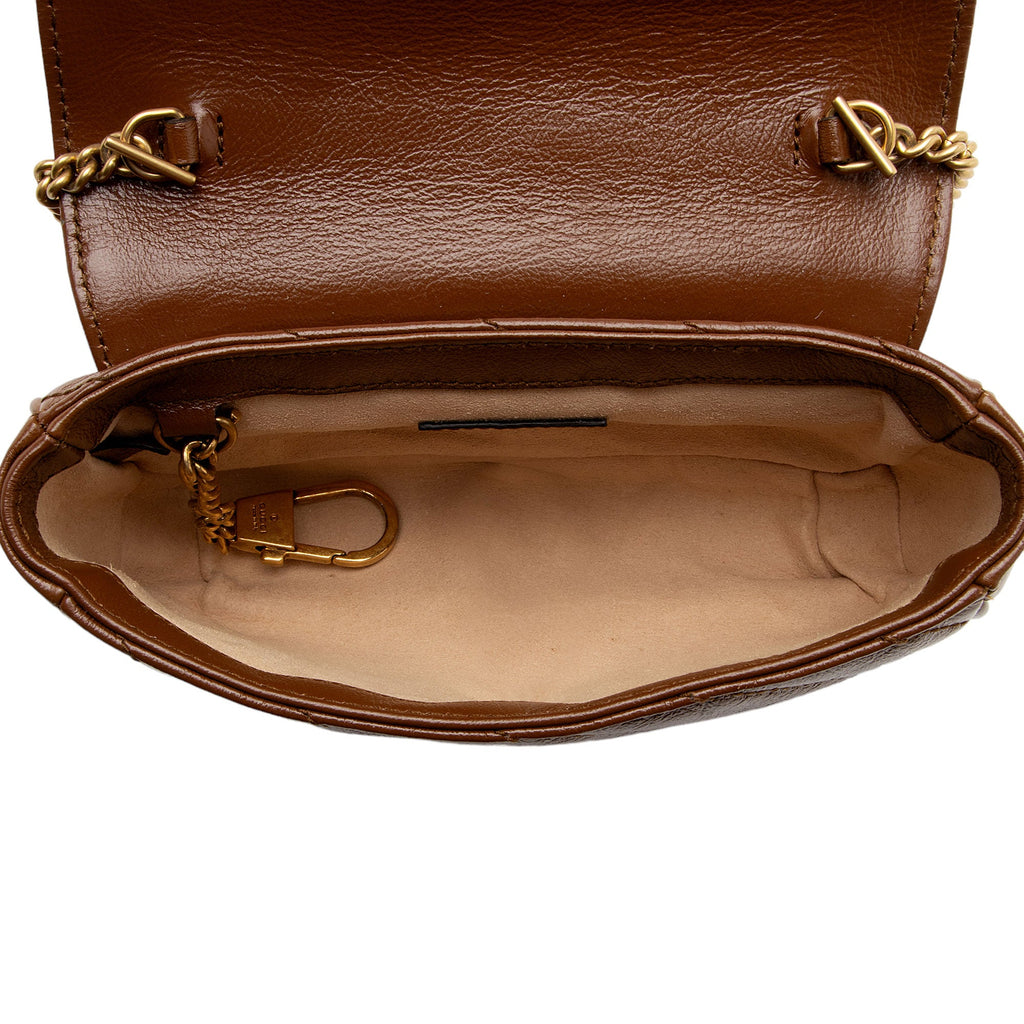 Gucci Matelasse Leather GG Marmont Super Mini Flap Bag (SHF-OIMhbP)