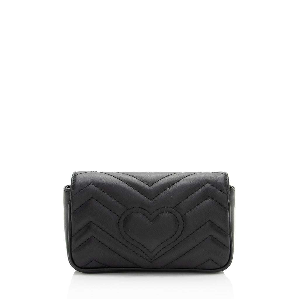 Gucci Matelasse Leather GG Marmont Super Mini Flap Bag (SHF-fWvNlT)