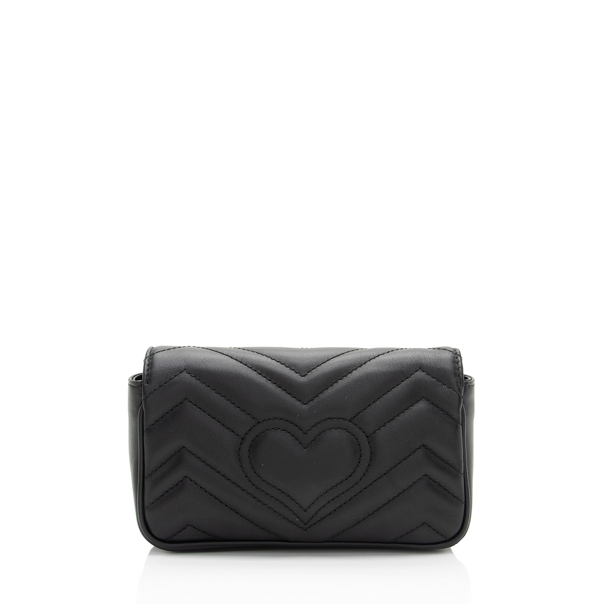 Gucci Matelasse Leather GG Marmont Super Mini Flap Bag (SHF-fWvNlT)