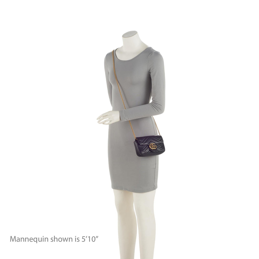 Gucci Matelasse Leather GG Marmont Super Mini Flap Bag (SHF-fWvNlT)