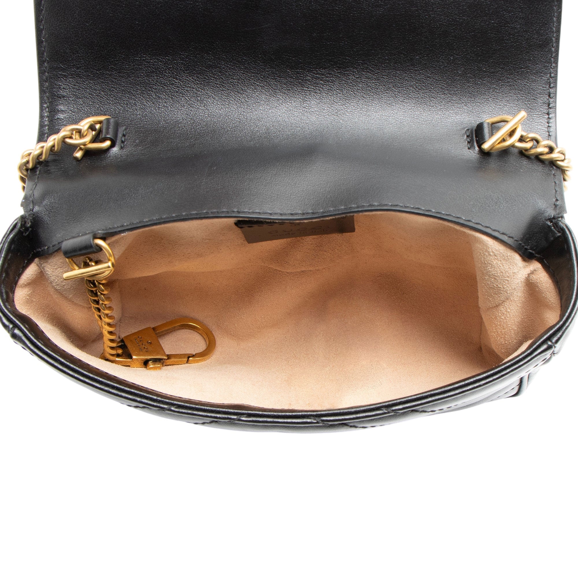 Gucci Matelasse Leather GG Marmont Super Mini Flap Bag (SHF-NshQsn)