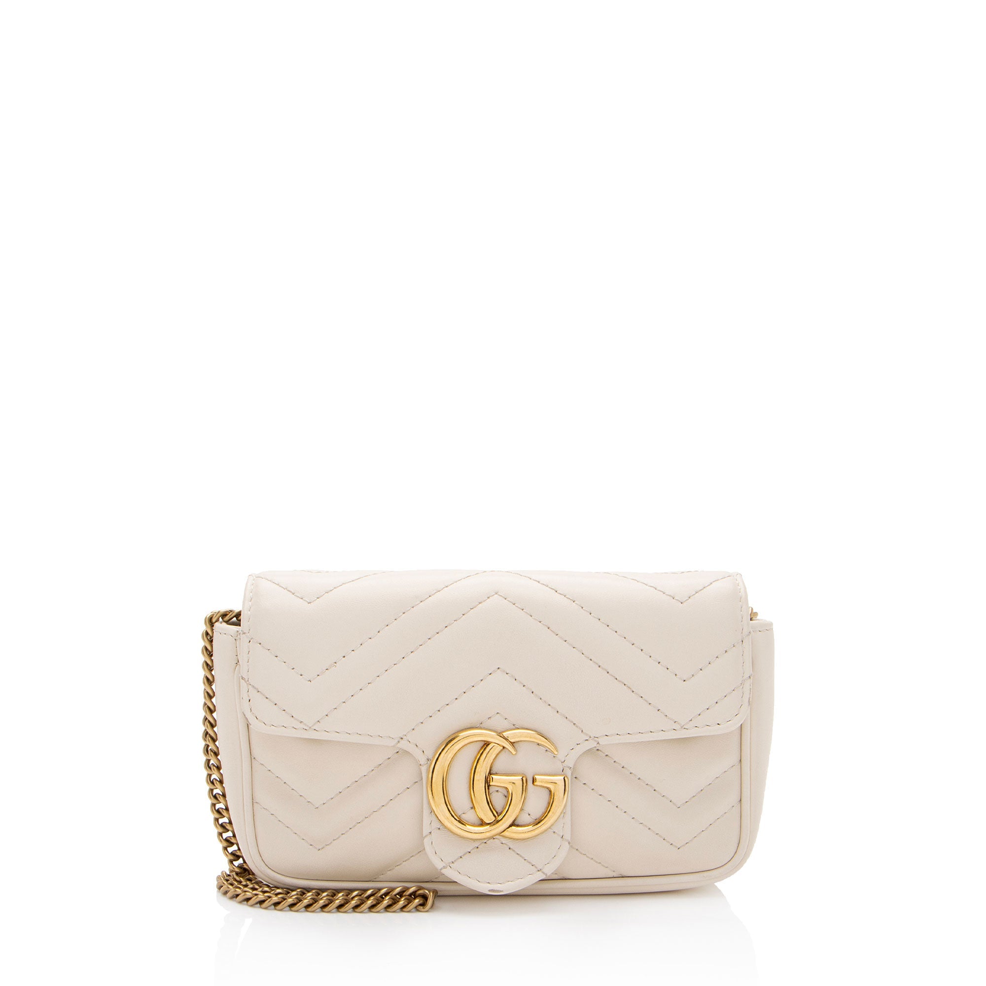 Gucci Matelasse Leather GG Marmont Super Mini Flap Bag