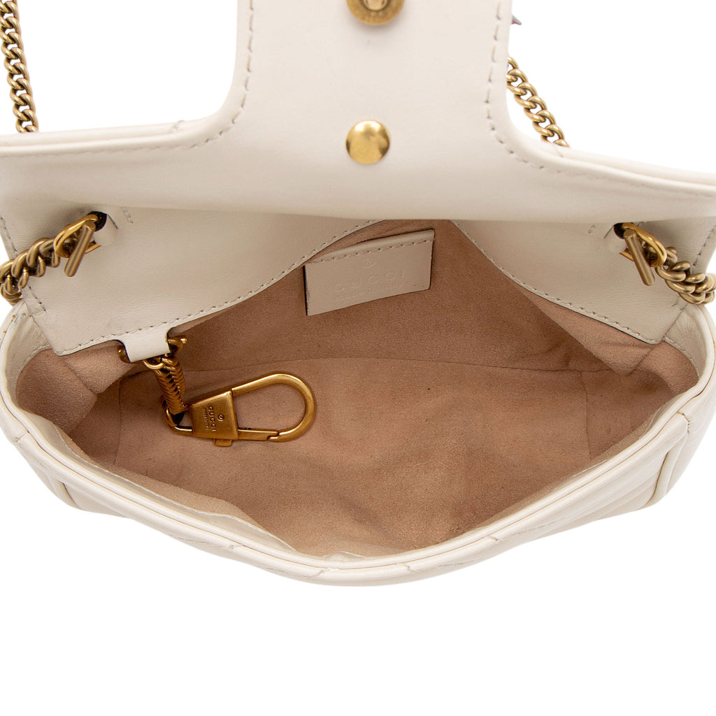 Gucci Matelasse Leather GG Marmont Super Mini Flap Bag