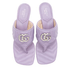 Gucci Matelasse Leather GG Marmont Thong Sandals - Size 9 / 39