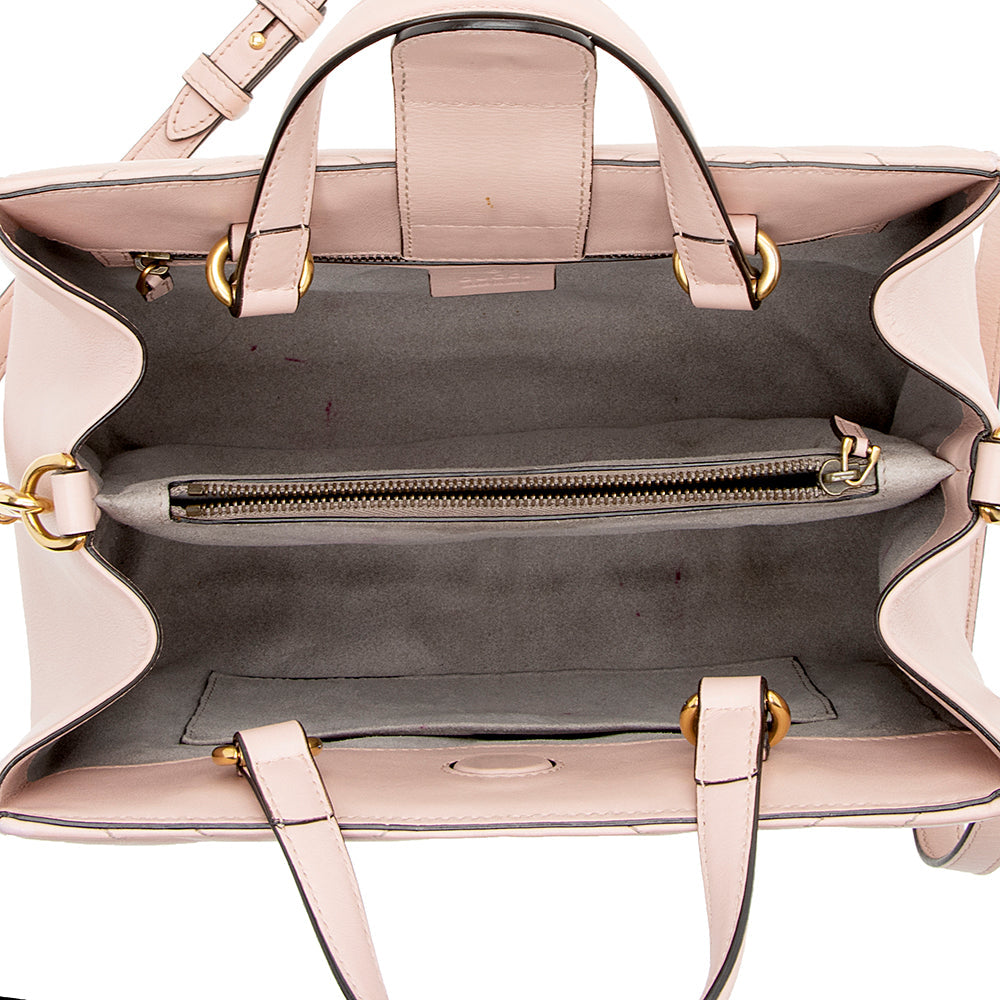 Gucci Matelasse Leather GG Marmont Top Handle Small Satchel (SHF-16120)