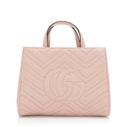 Gucci Matelasse Leather GG Marmont Top Handle Small Satchel (SHF-17786)