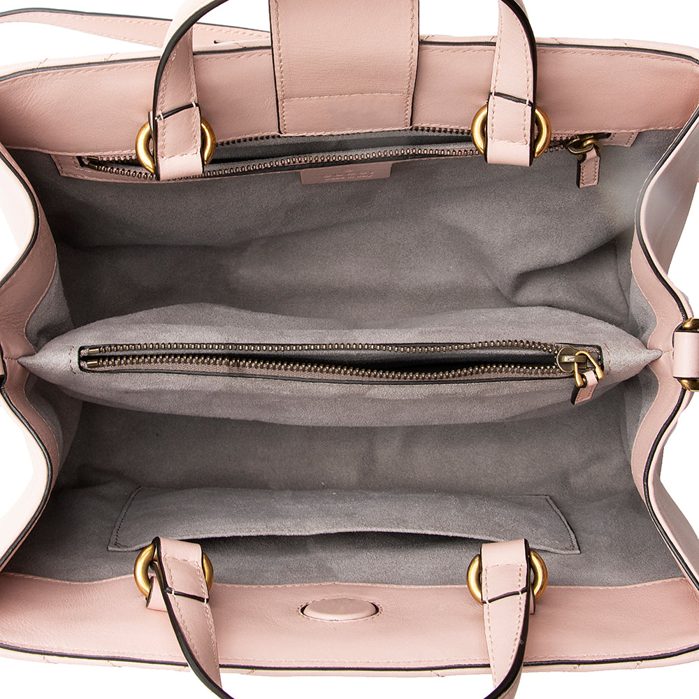 Gucci Matelasse Leather GG Marmont Top Handle Small Satchel (SHF-17786)