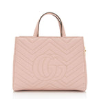 Gucci Matelasse Leather GG Marmont Top Handle Small Satchel (SHF-0hn0Gf)