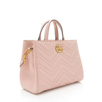 Gucci Matelasse Leather GG Marmont Top Handle Small Satchel (SHF-0hn0Gf)