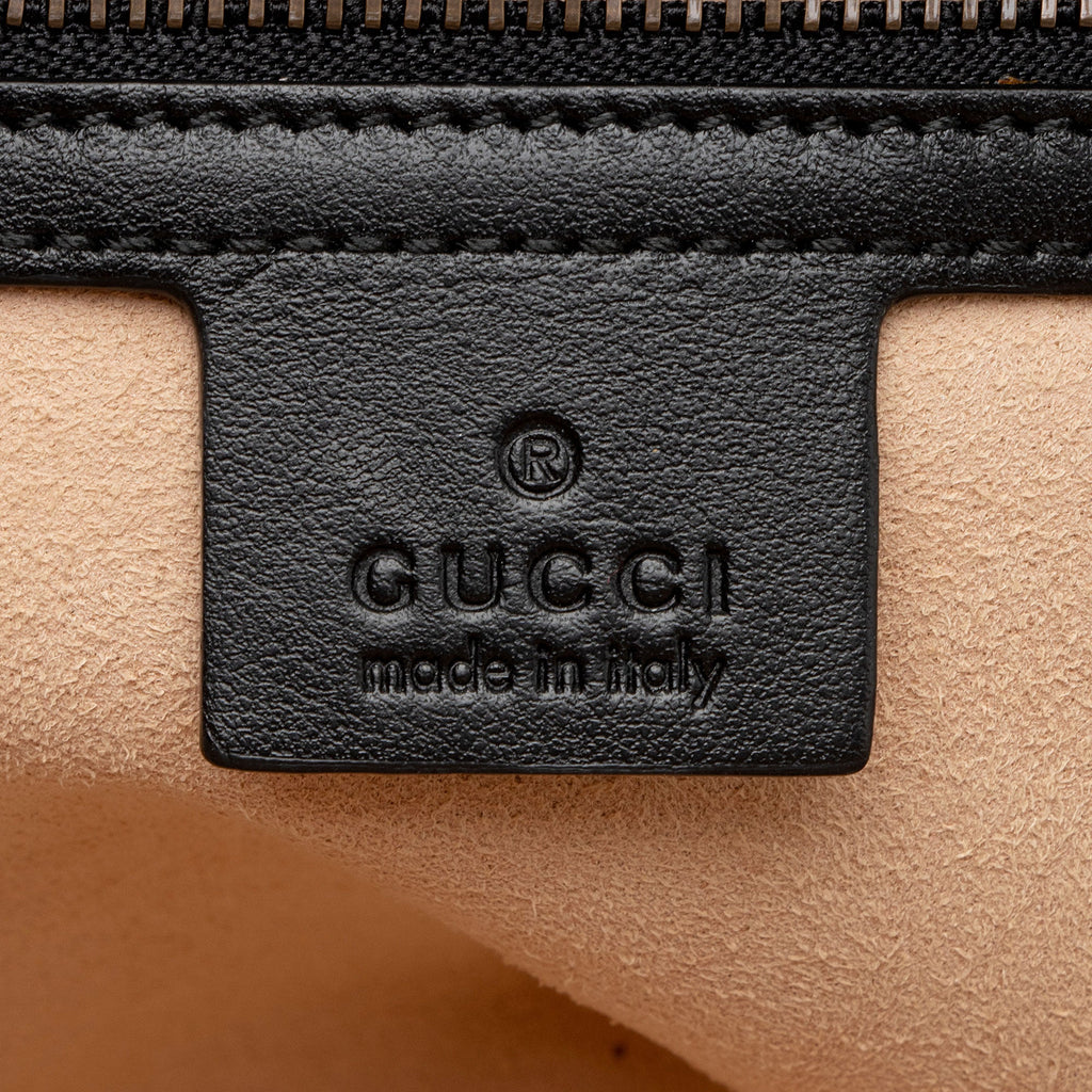 Gucci Matelasse Leather GG Marmont Top Handle Zip Around Small Shoulder Bag (SHF-wK4h1j)