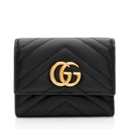 Gucci Matelasse Leather GG Marmont Trifold Wallet