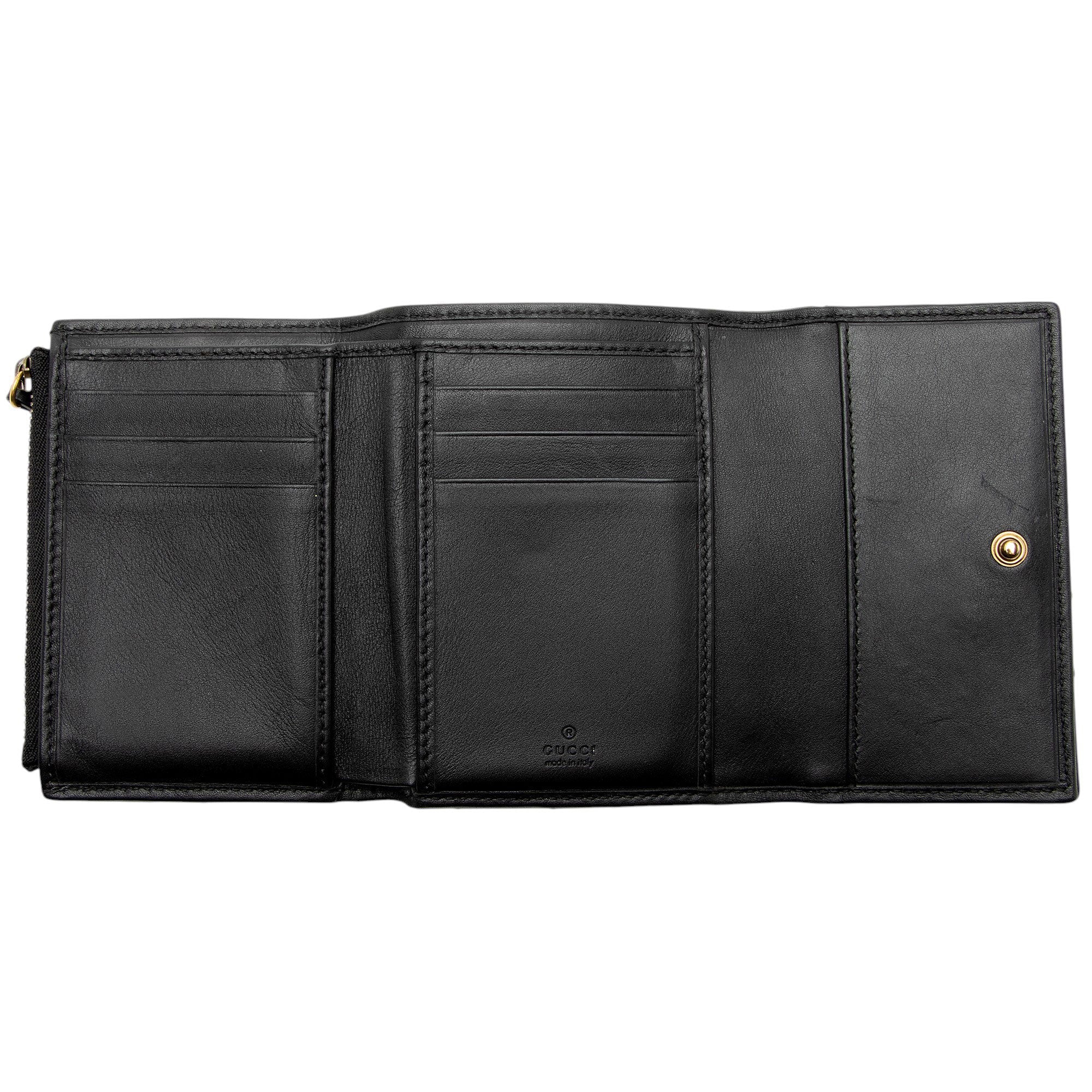 Gucci Matelasse Leather GG Marmont Trifold Wallet