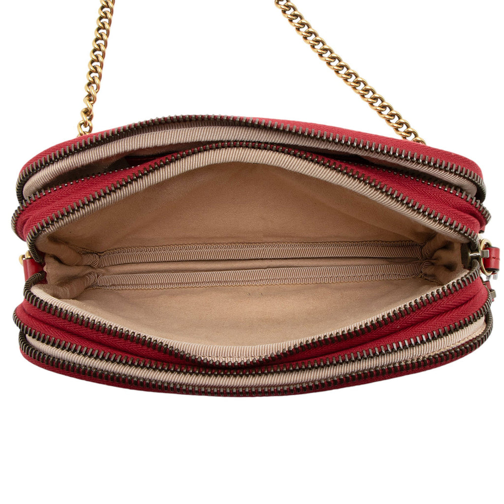 Gucci Matelasse Leather GG Marmont Triple-Zip Mini Bag
