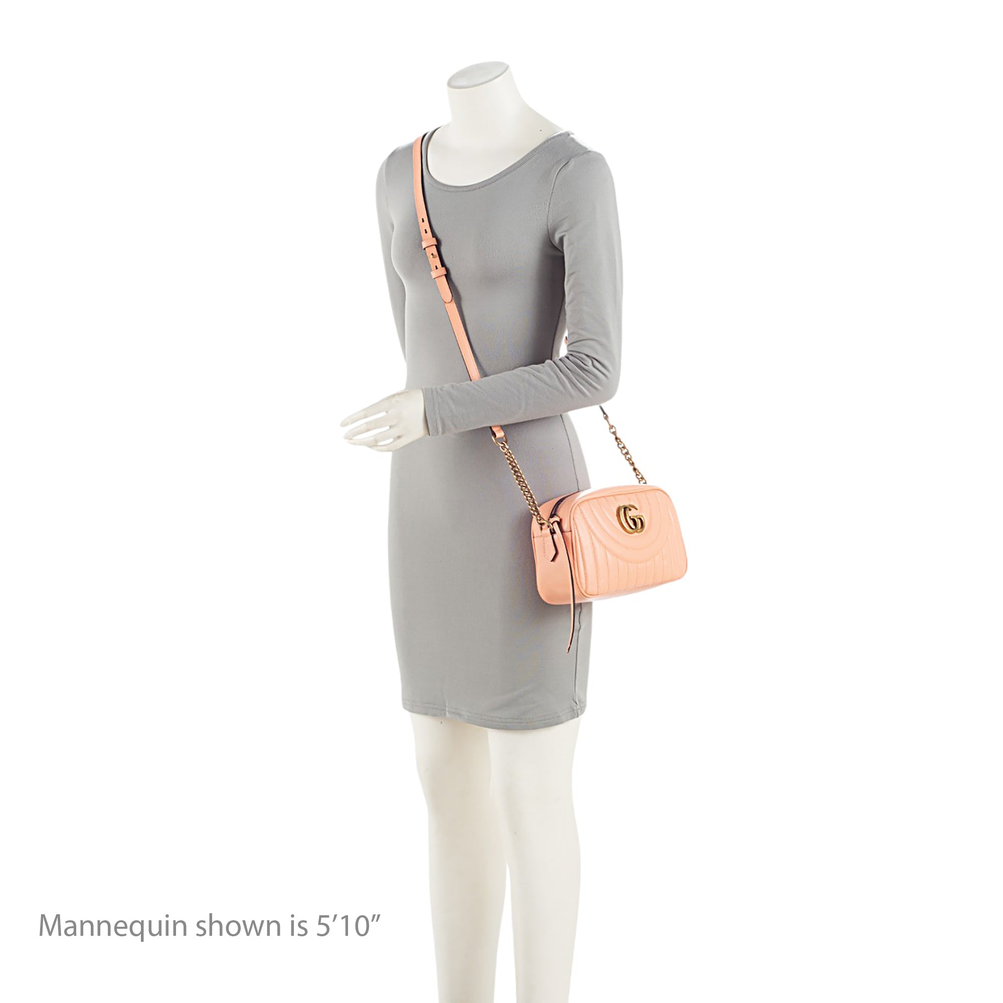 Gucci Matelasse Leather GG Marmont Vertical Ring Small Camera Bag