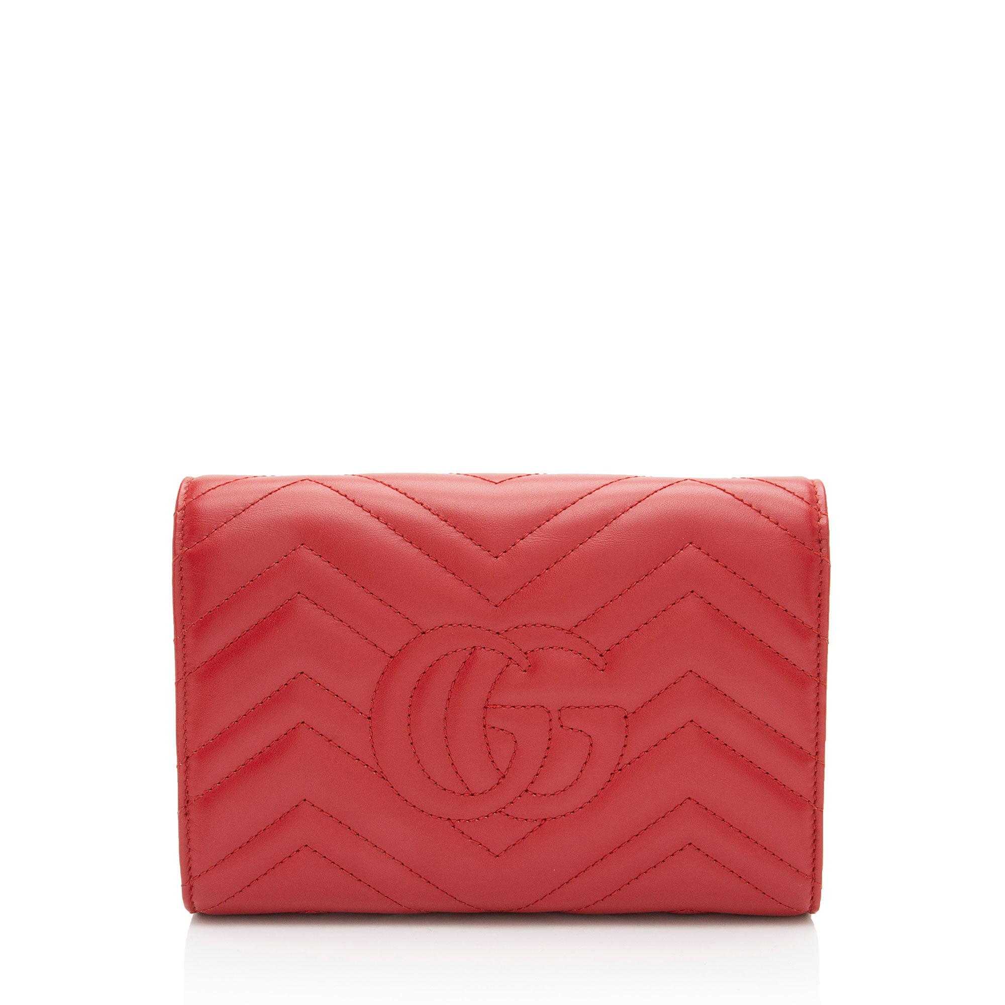Gucci Matelasse Leather GG Marmont Wallet on Chain