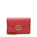 Gucci Matelasse Leather GG Marmont Wallet on Chain