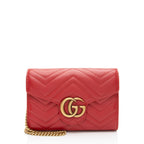 Gucci Matelasse Leather GG Marmont Wallet on Chain