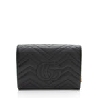 Gucci Matelasse Leather GG Marmont Wallet on Chain