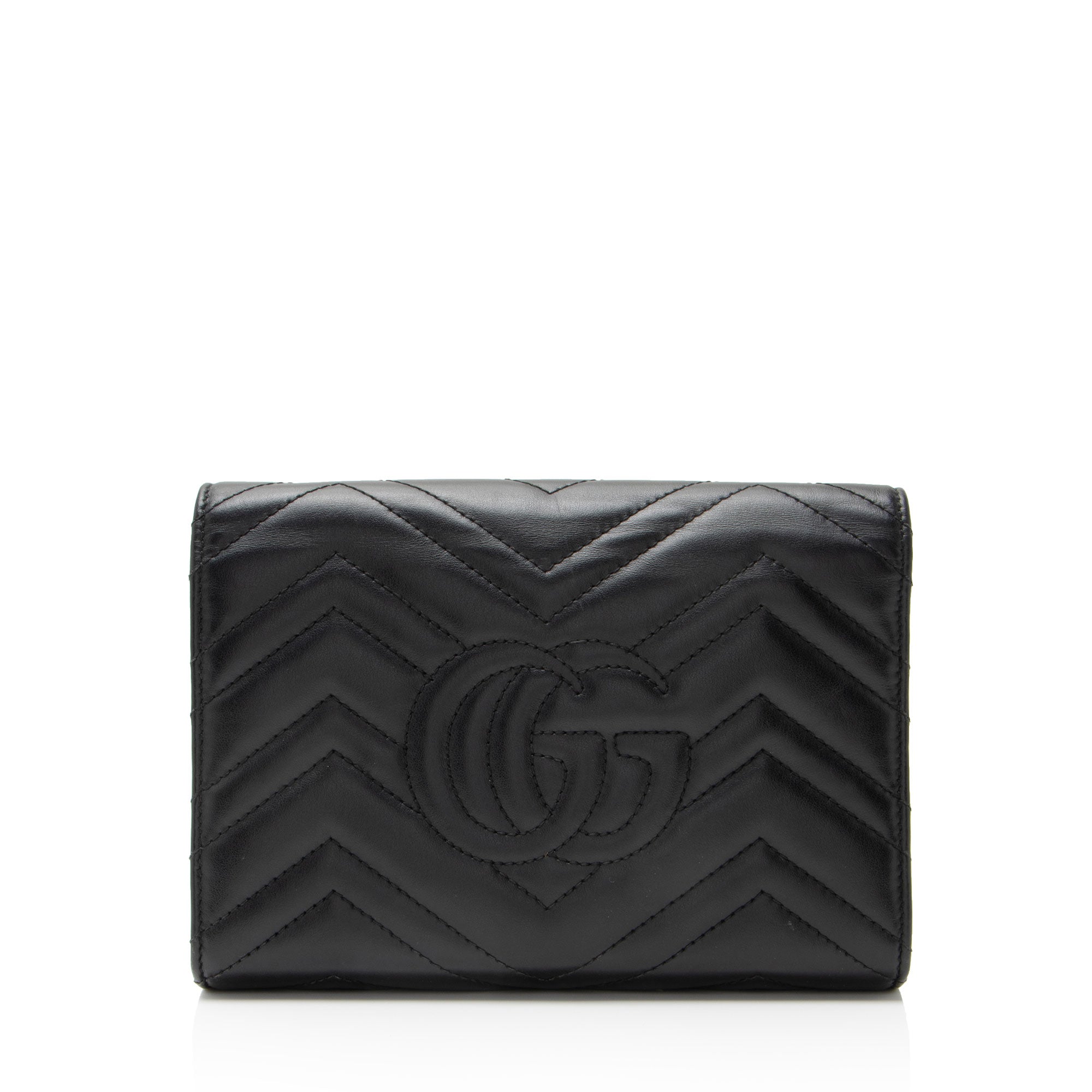 Gucci Matelasse Leather GG Marmont Wallet on Chain