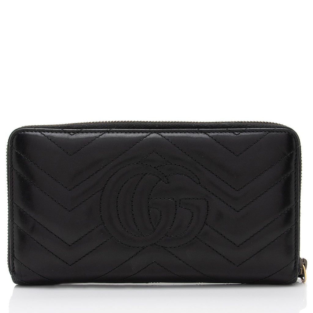 Gucci Matelasse Leather GG Marmont Zip Around Organizer Wallet (SHF-4aR2ie)