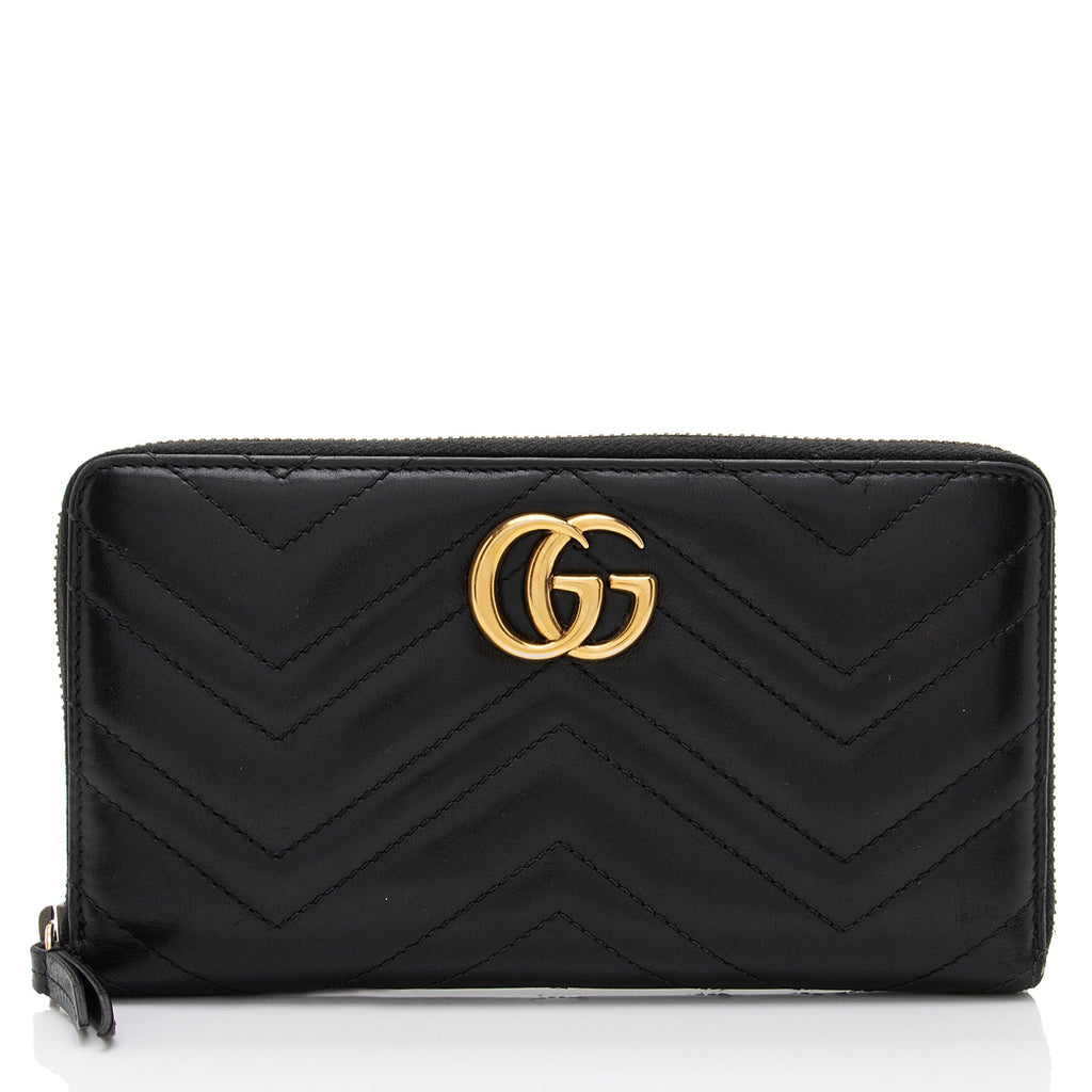 Gucci Matelasse Leather GG Marmont Zip Around Organizer Wallet (SHF-4aR2ie)