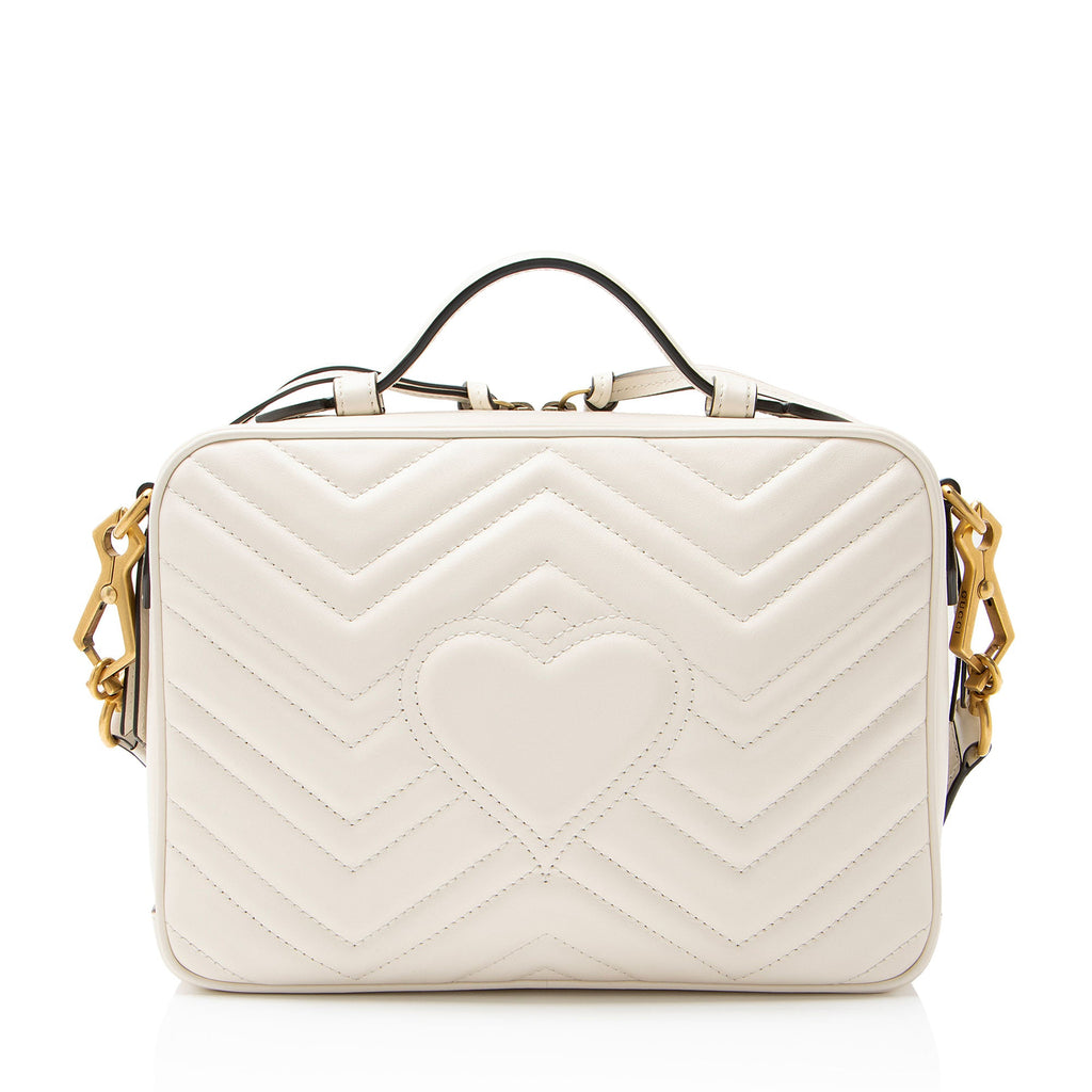 Gucci Matelasse Leather GG Marmont Zip Around Top Handle