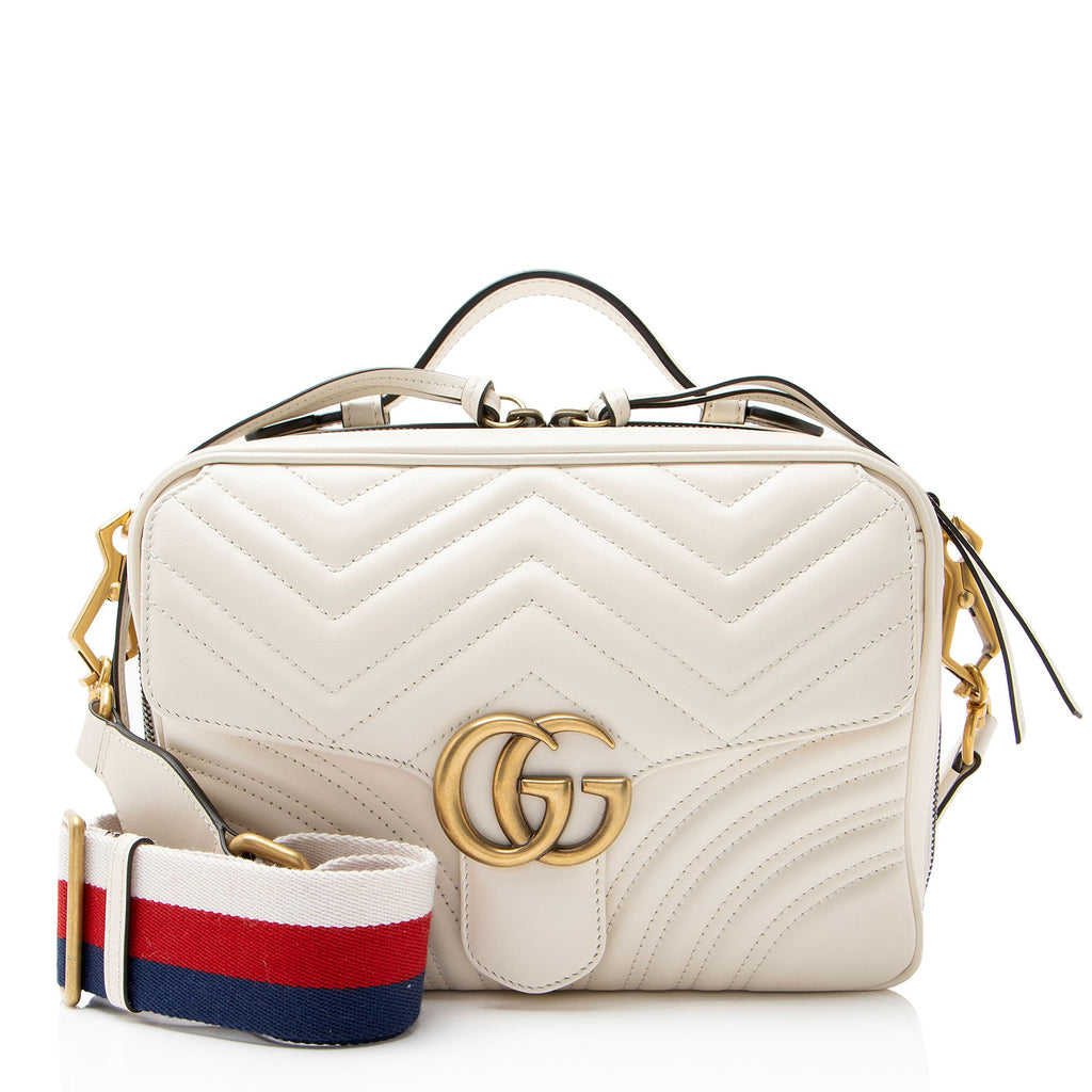 Gucci Matelasse Leather GG Marmont Zip Around Top Handle